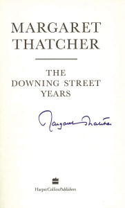 Book cover: "The Downing Street Years" title.